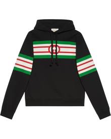 Gucci stripe-print hoodie - Black