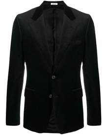 Alexander McQueen velvet single-breasted blazer - Black