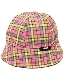 MSGM check print bucket hat - Pink