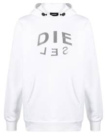 Diesel logo print hoodie - White