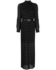 Michael Michael Kors monogram-print semi-sheer shirt dress - Black