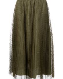 RED Valentino pleated tulle midi skirt - Green