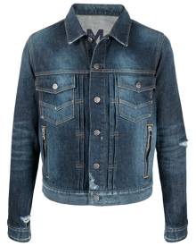 Balmain distressed-effect denim jacket - Blue