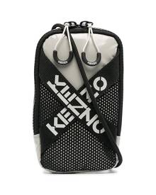 Kenzo logo-tape detail crossbody bag - Grey