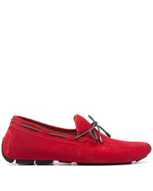 Kiton lace-up suede boat shoes - Red