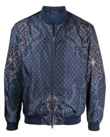 ETRO paisley-print zip-up bomber jacket - Blue