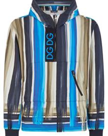 Dolce & Gabbana paint-effect stripe hoodie - Blue