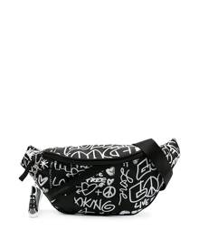 Golden Goose doodle-print belt bag - Black