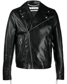 Off-White leather biker jacket - Black