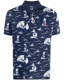 Polo Ralph Lauren beach-print cotton polo shirt - Blue