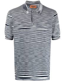 Missoni stripe print cotton polo shirt - Blue