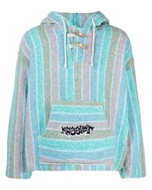 PACCBET vertical stripe-print knitted hoodie - Blue