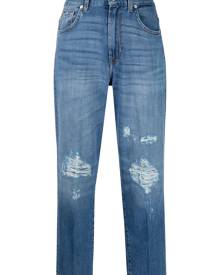 7 For All Mankind cropped distressed jeans - Blue