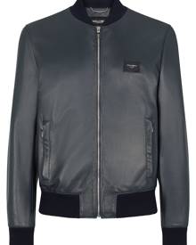Dolce & Gabbana lambskin leather bomber jacket - Black