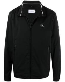 Calvin Klein Jeans logo-print zip-up windbreaker jacket - Black