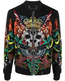 Philipp Plein tattoo-print bomber jacket - Black