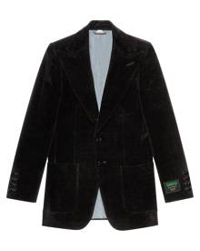 Gucci velvet single-breasted blazer - Black