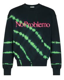 Aries slogan-print tie-dye sweatshirt - Green