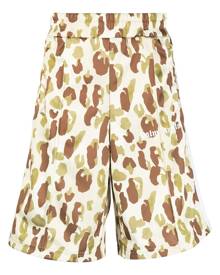 Palm Angels logo camouflage-print shorts - Neutrals