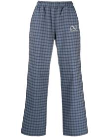 PACCBET checked straight-leg trousers - Blue