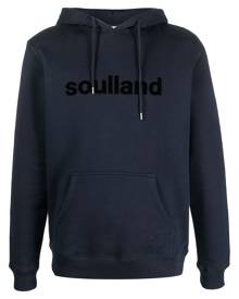 Soulland logo-print drawstring hoodie - Blue