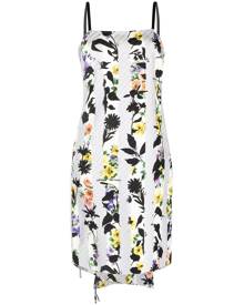 Off-White floral-print tie detail dress - Grey