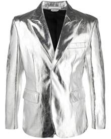 Comme Des Garçons Homme Plus metallic single-breasted herringbone blazer - Silver