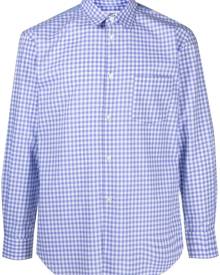 Comme Des Garçons Shirt patchwork gingham shirt - Blue