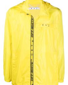 Off-White logo-print zip-up windbreaker - Yellow