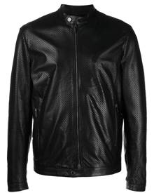 Tagliatore perforated moto jacket - Black