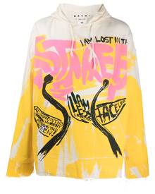 Marni graffiti print hoodie - Neutrals