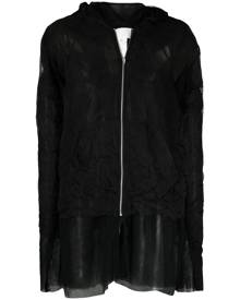 Maison Margiela creased-effect layered hoodie - Black