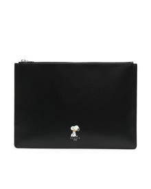 SANDRO Snoopy leather pouch - Black