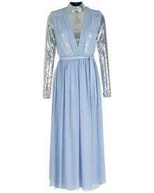 Nk silk long dress with removable bodysuit - Blue