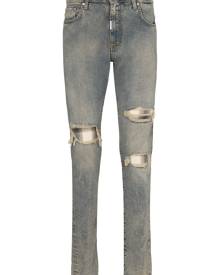 Represent ripped-detailing skinny jeans - Blue