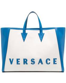 Versace logo patch tote bag - Neutrals