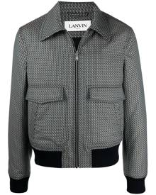 LANVIN geometric print bomber jacket - Blue