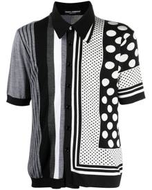 Dolce & Gabbana layered panelled polo shirt - Black