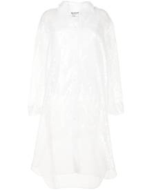 Junya Watanabe sequin-embellished sheer shirt dress - White