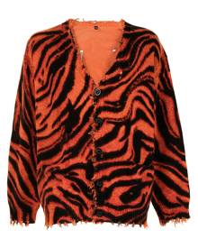 R13 zebra-print button-up cardigan - Orange