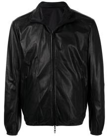 Emporio Armani leather-effect biker jacket - Black