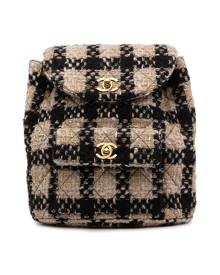 Chanel Pre-Owned 1992 CC tweed backpack - Neutrals