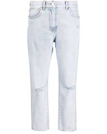MSGM ripped-detailing cropped jeans - Blue