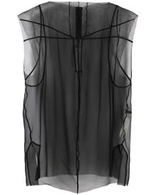 Rick Owens tulle-layer mesh blouse - Black