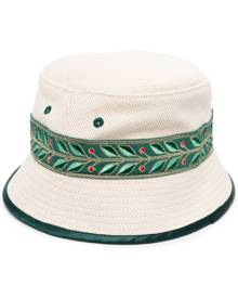 Casablanca leaf-print bucket hat - Neutrals