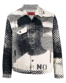 424 graphic-print denim jacket - Neutrals