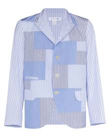 Comme Des Garçons Shirt single-breasted patchwork blazer - Blue