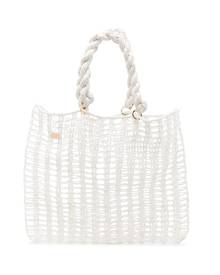 0711 Tata handwoven-straw tote bag - White