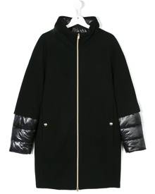 Herno Kids layered hooded padded coat - Black