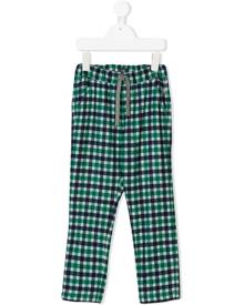 Il Gufo checked drawstring trousers - Green